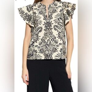 Ulla Johnson Severine Flutter Sleeve Top